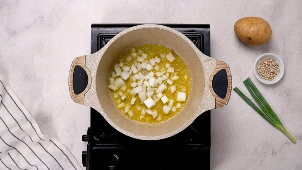 onion and melted butter