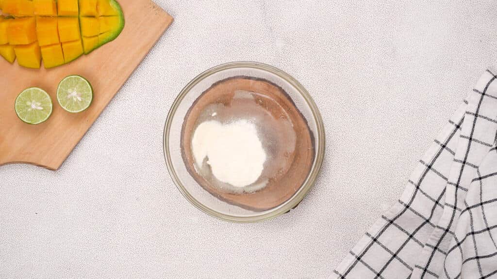 gelatin in small bowl