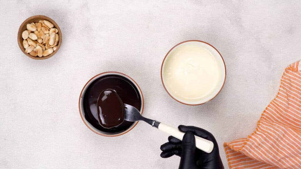 melted dark and white chocolate