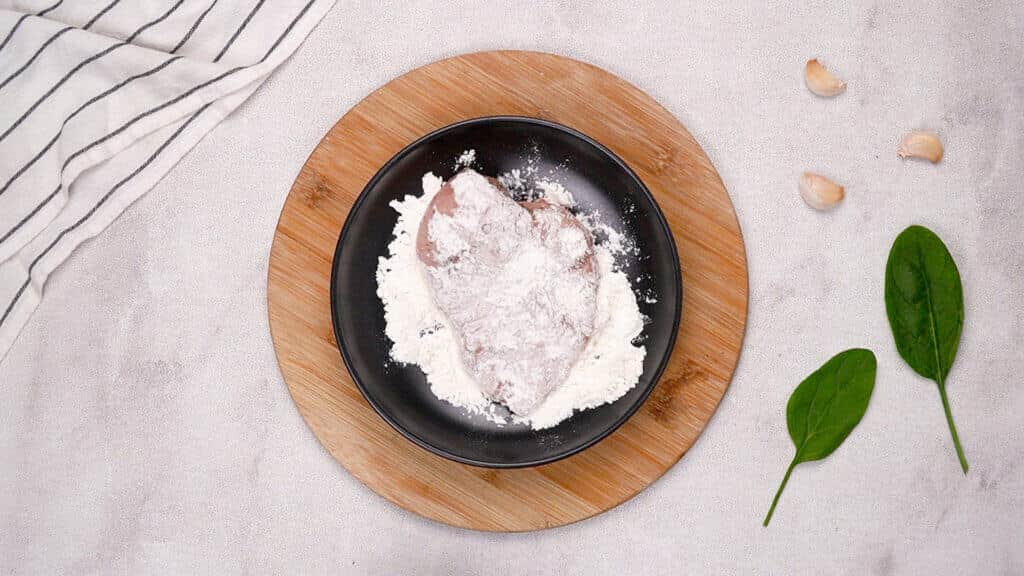 Chicken breast with flour