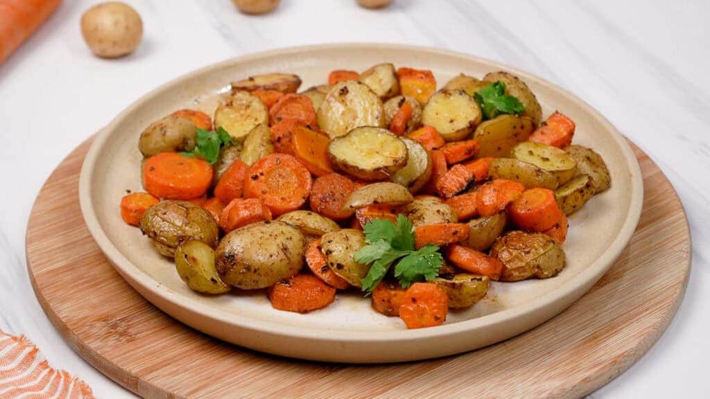 roasted potatoes and carrots
