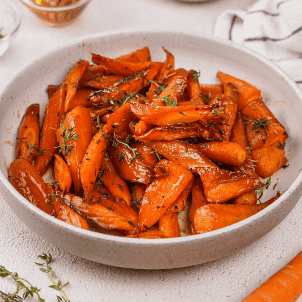 Shiny glazed carrots