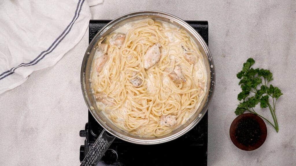 Chicken Alfredo Pasta, almost ready