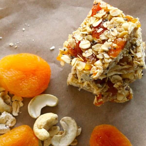 No Bake Chewy Apricot Muesli Bars