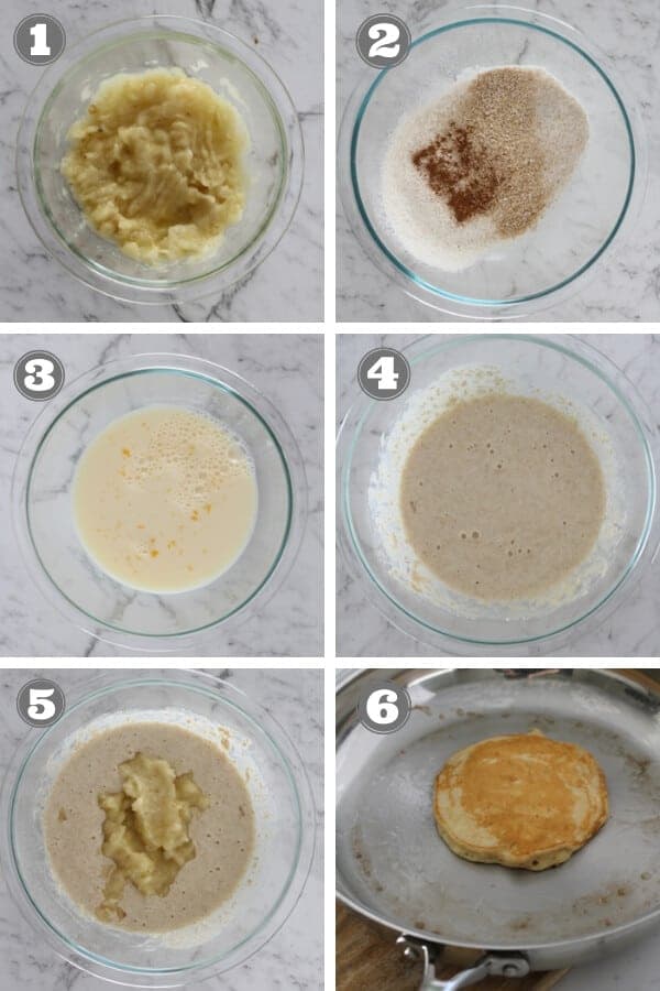 step by step photos on how to make healthy banana pancakes