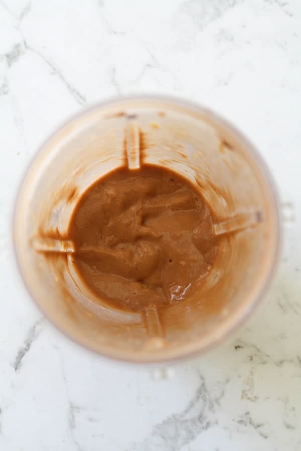 Nice cream in a blender cup. 