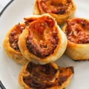 pinwheels on a white plate.