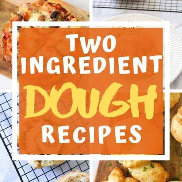 collage of two ingredient dough recipes.