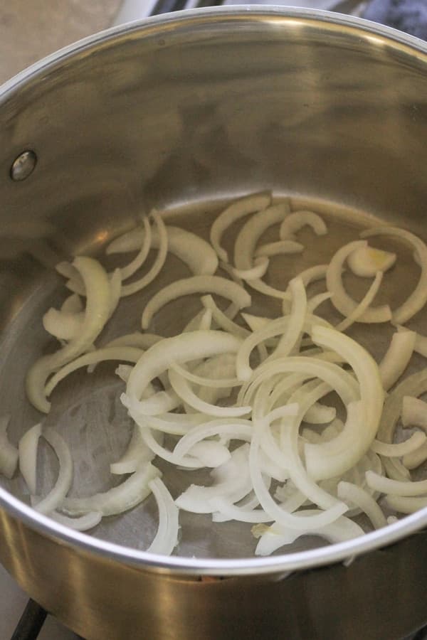 onion in a large pot. 