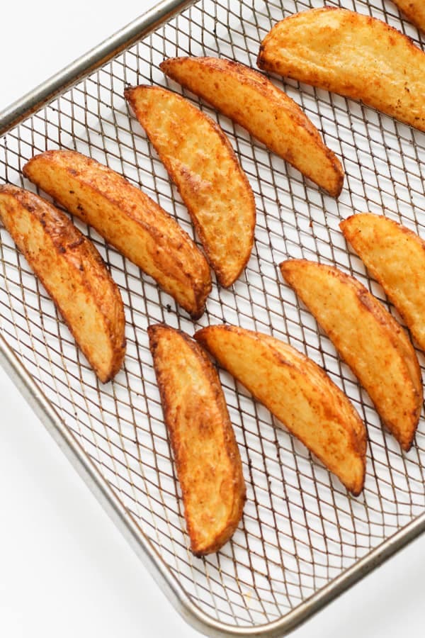 potatoes on a wire tray