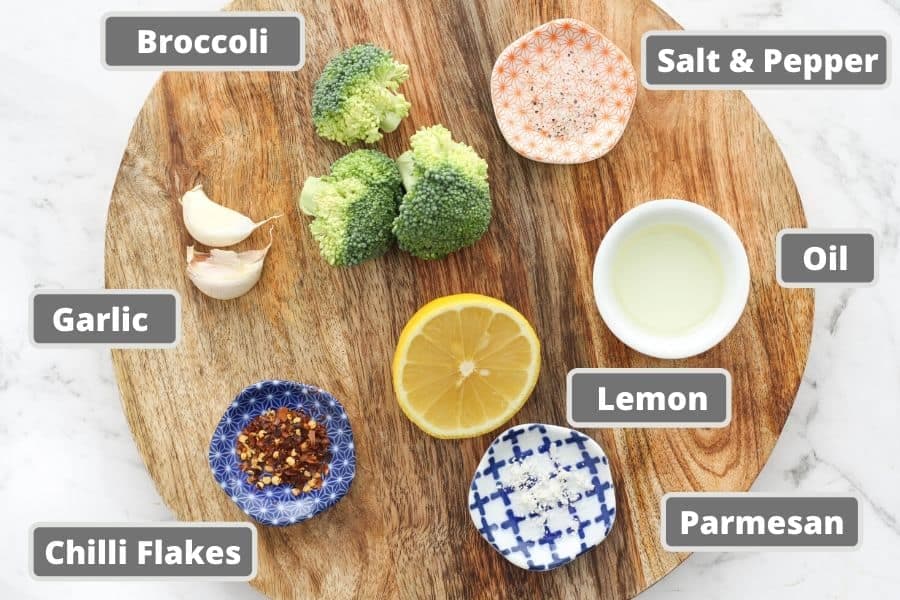ingredients on a wooden board.