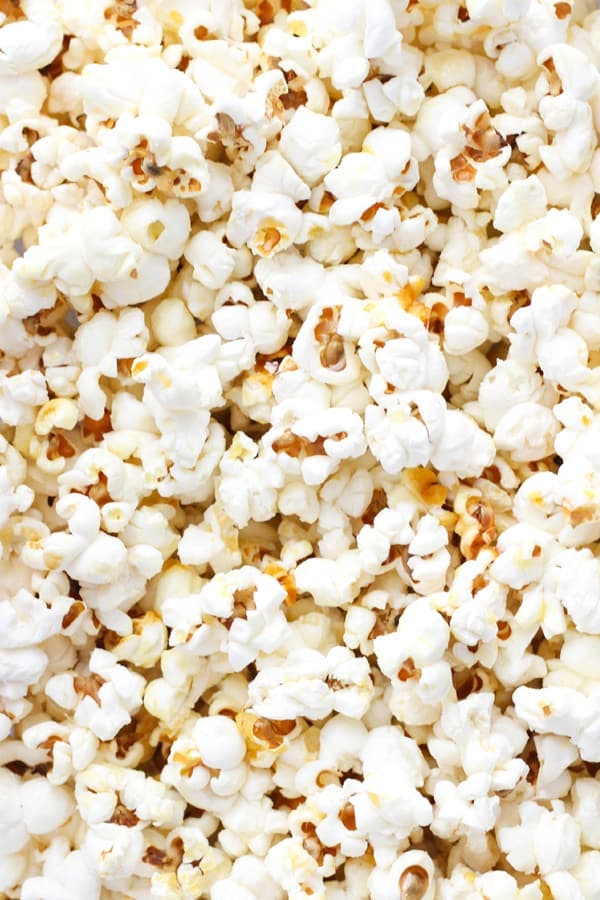 popcorn on a baking tray. 
