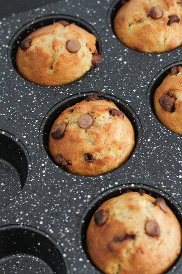 banana muffins in a muffin tray.