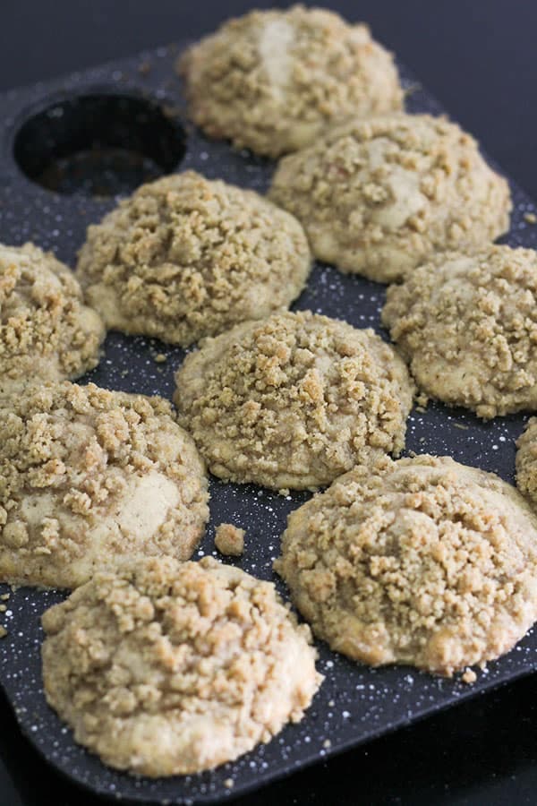 freshly baked muffins out of the oven.