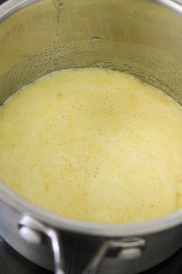 butter and golden syrup melted in a saucepan.