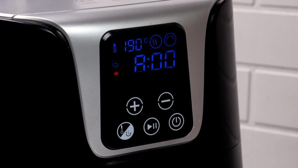 Air fryer "KCB" control and display