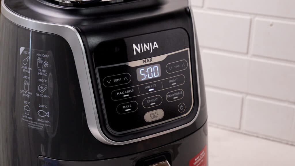 Ninja air fryer set time to 5 minutes