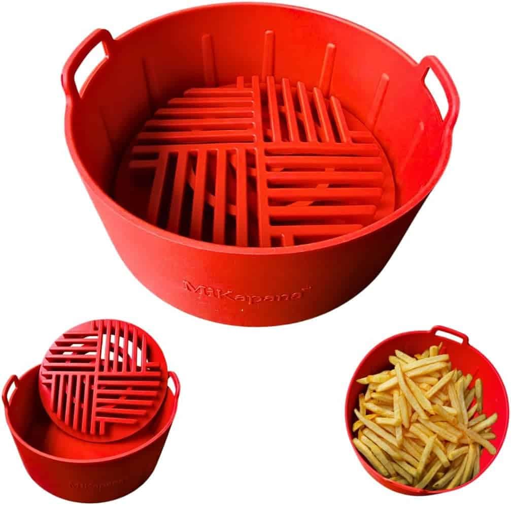 Foldable air fryer basket wit separator