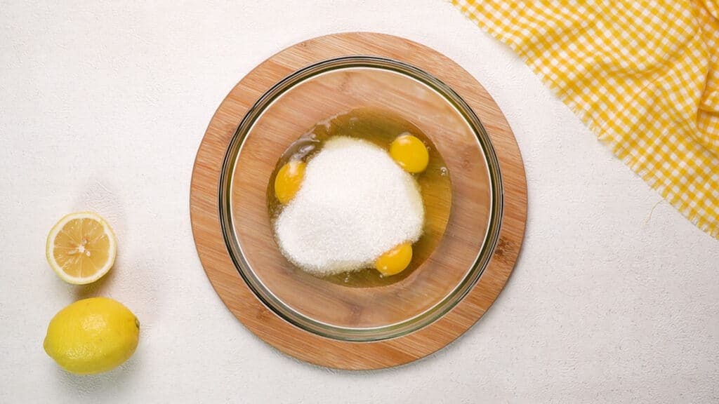 Eggs and Sugar in mixing bowl