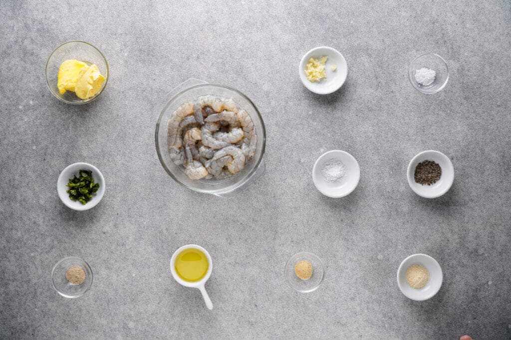 Ingredients to make air fryer shrimp