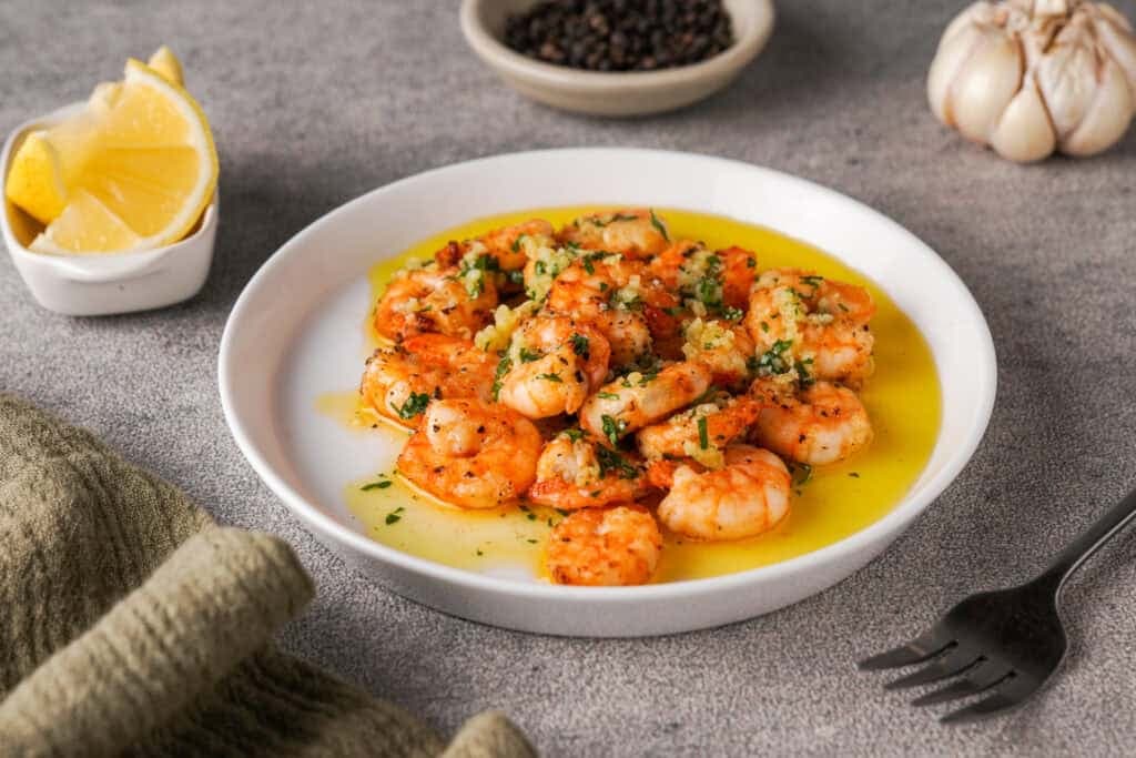 Air fryer shrimp on plate