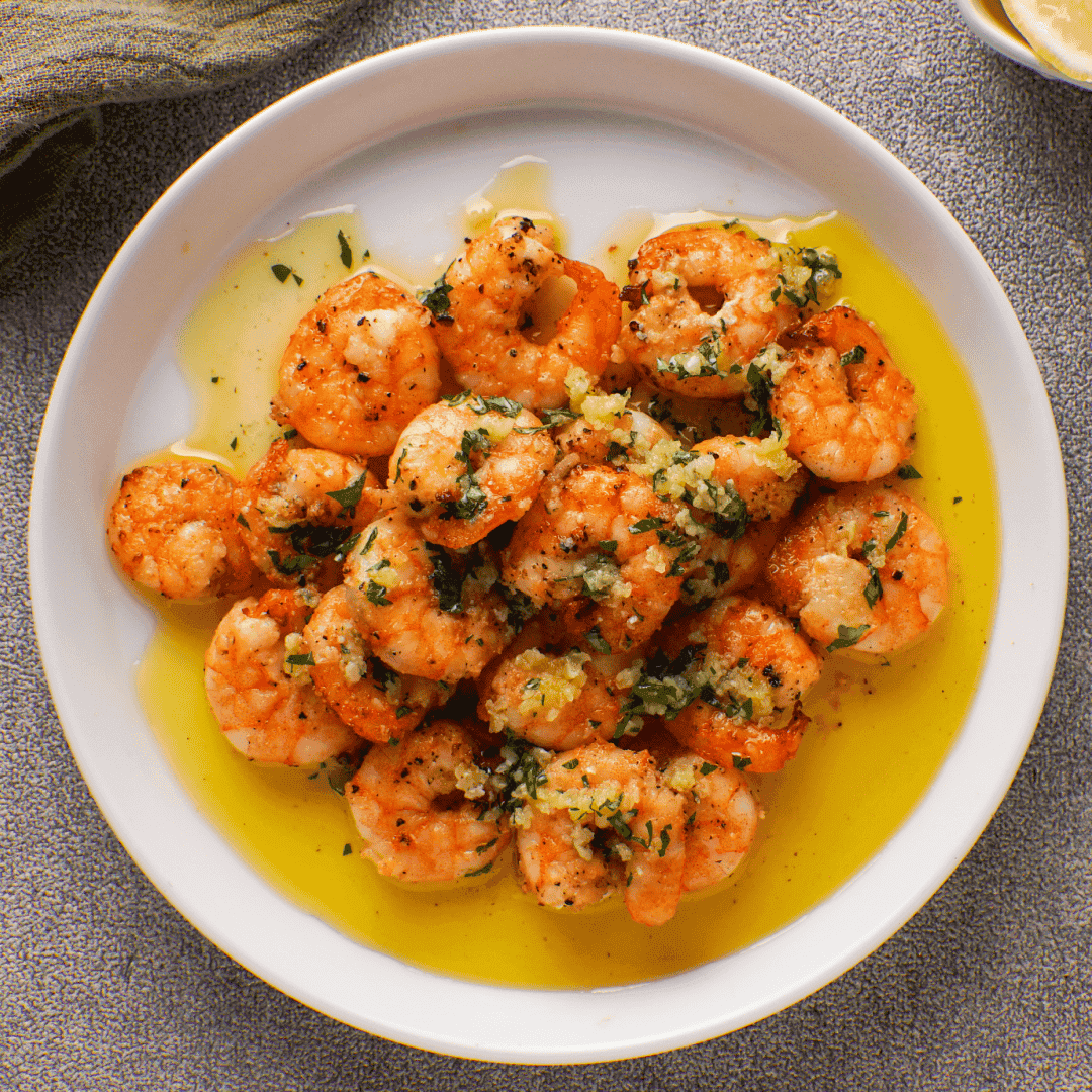 Air Fryer Shrimp with Garlic Butter Sauce