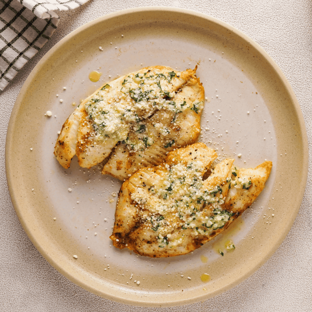 Air Fryer Tilapia with Garlic Butter Sauce