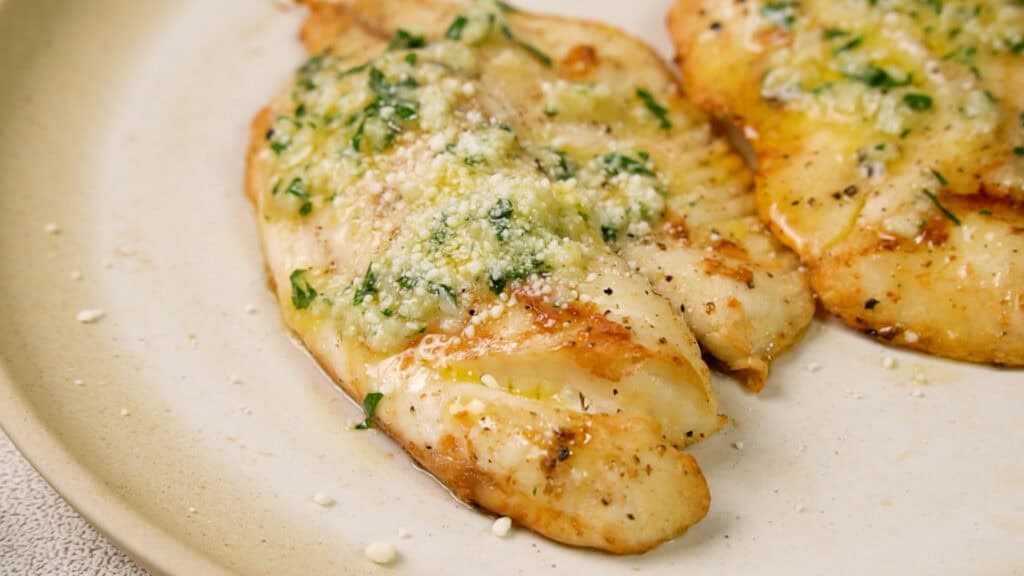 Air Fryer Tilapia with garlic butter sauce