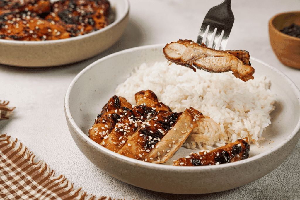chicken teriyaki on plate