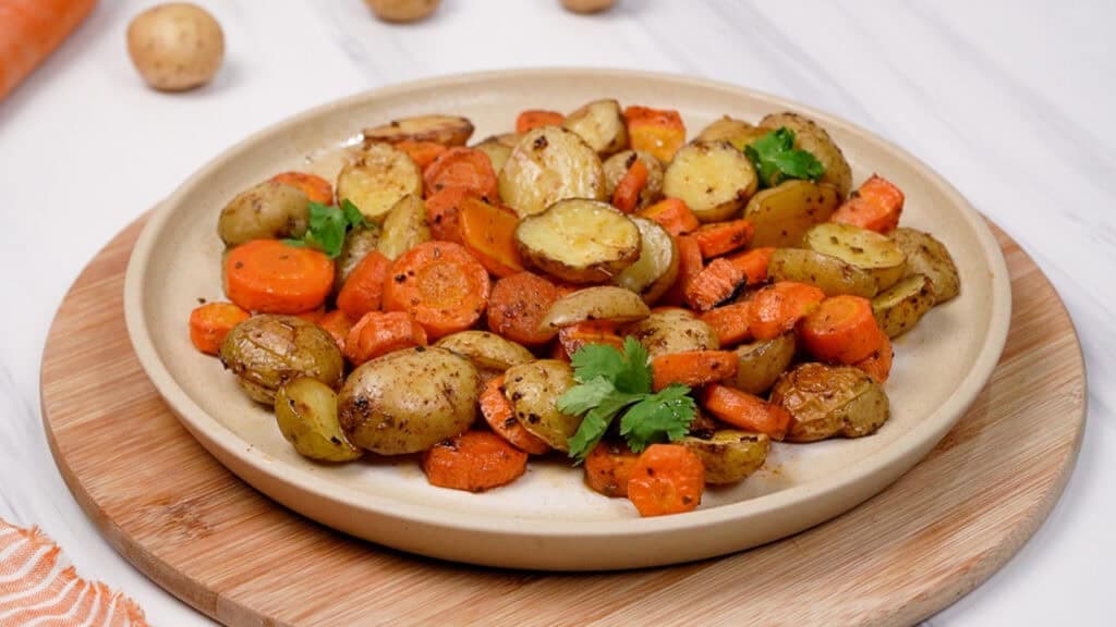 roasted potatoes and carrots