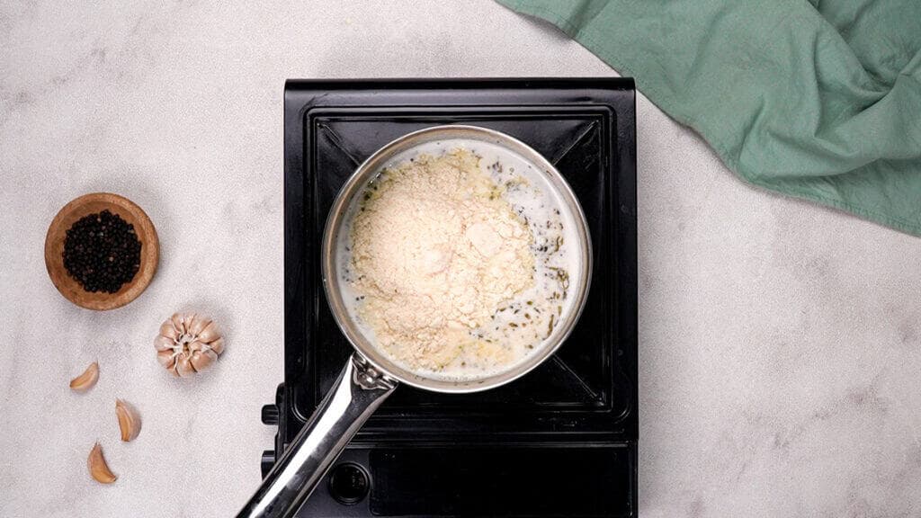 stir in heavy cream for my garlic parmesan sauce