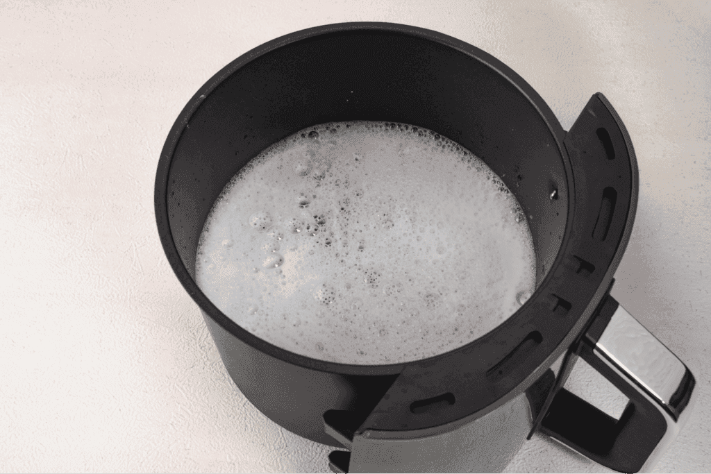 Soapy water in the air fryer basket