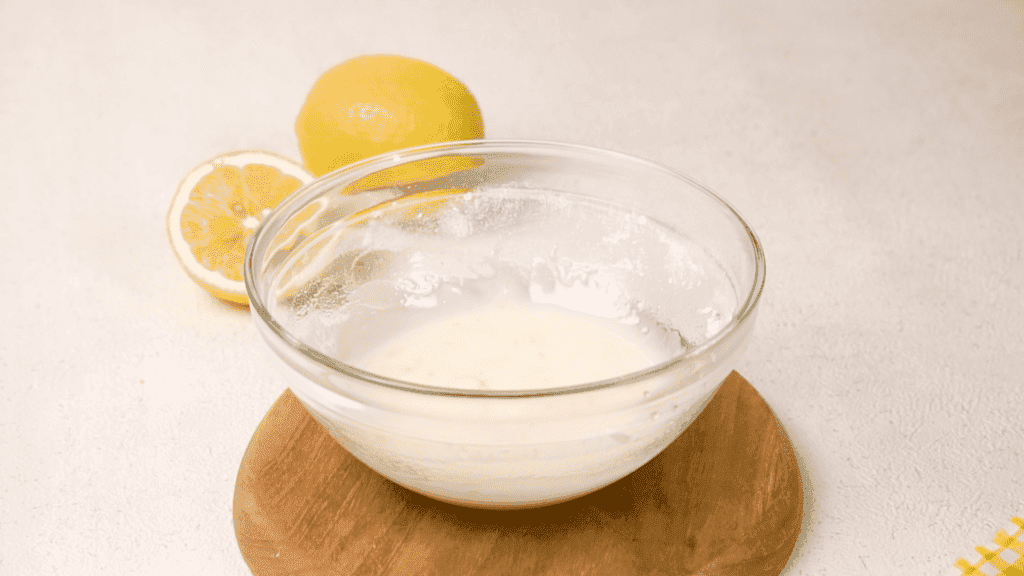 Lemon glaze in the bowl