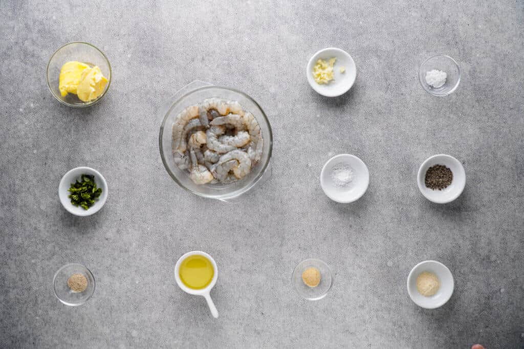 Ingredients to make air fryer shrimp