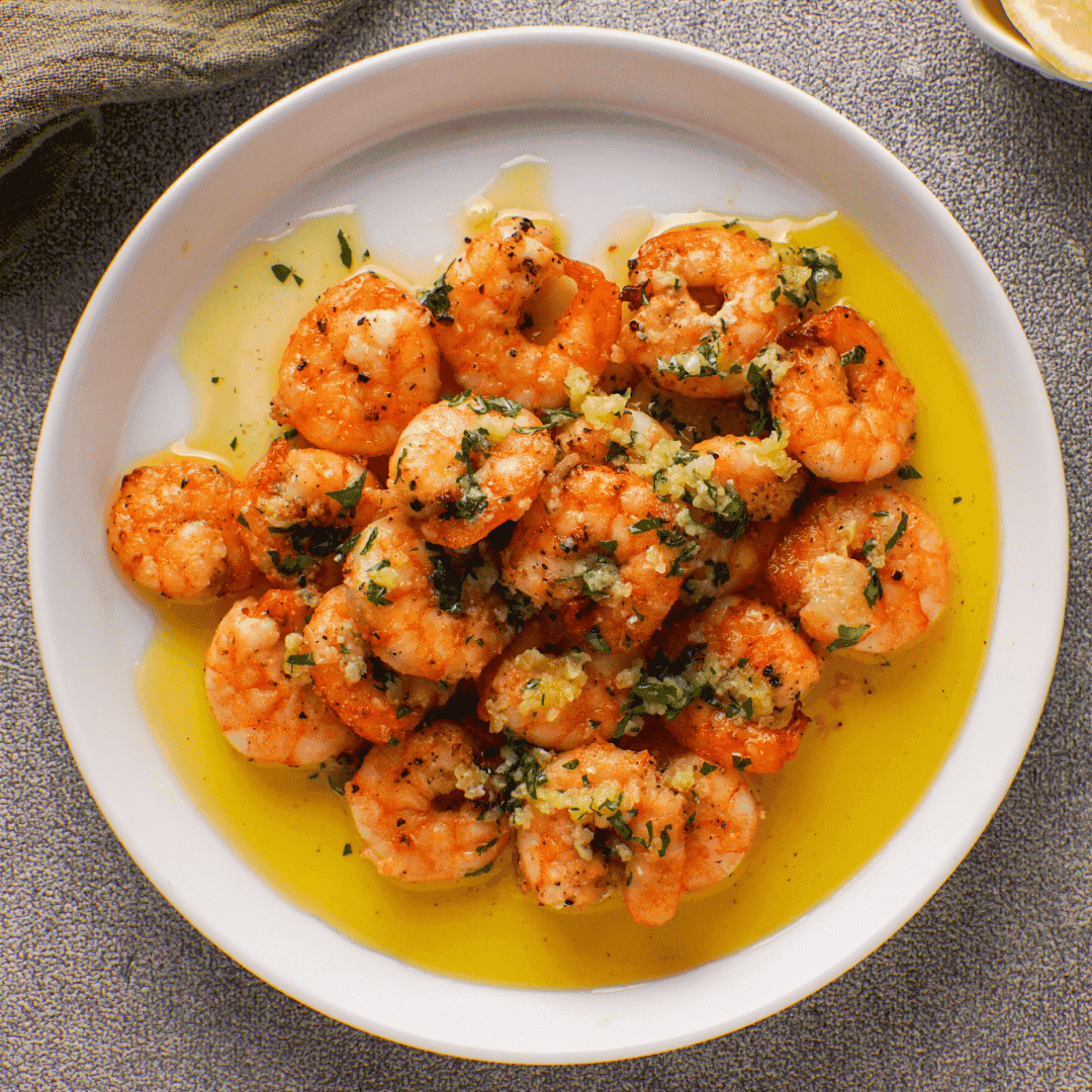 Air Fryer Shrimp with Garlic Butter Sauce