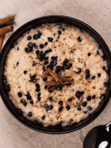 Rice pudding with cooked rice